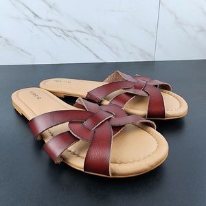 Torrid Brown Strappy Slides